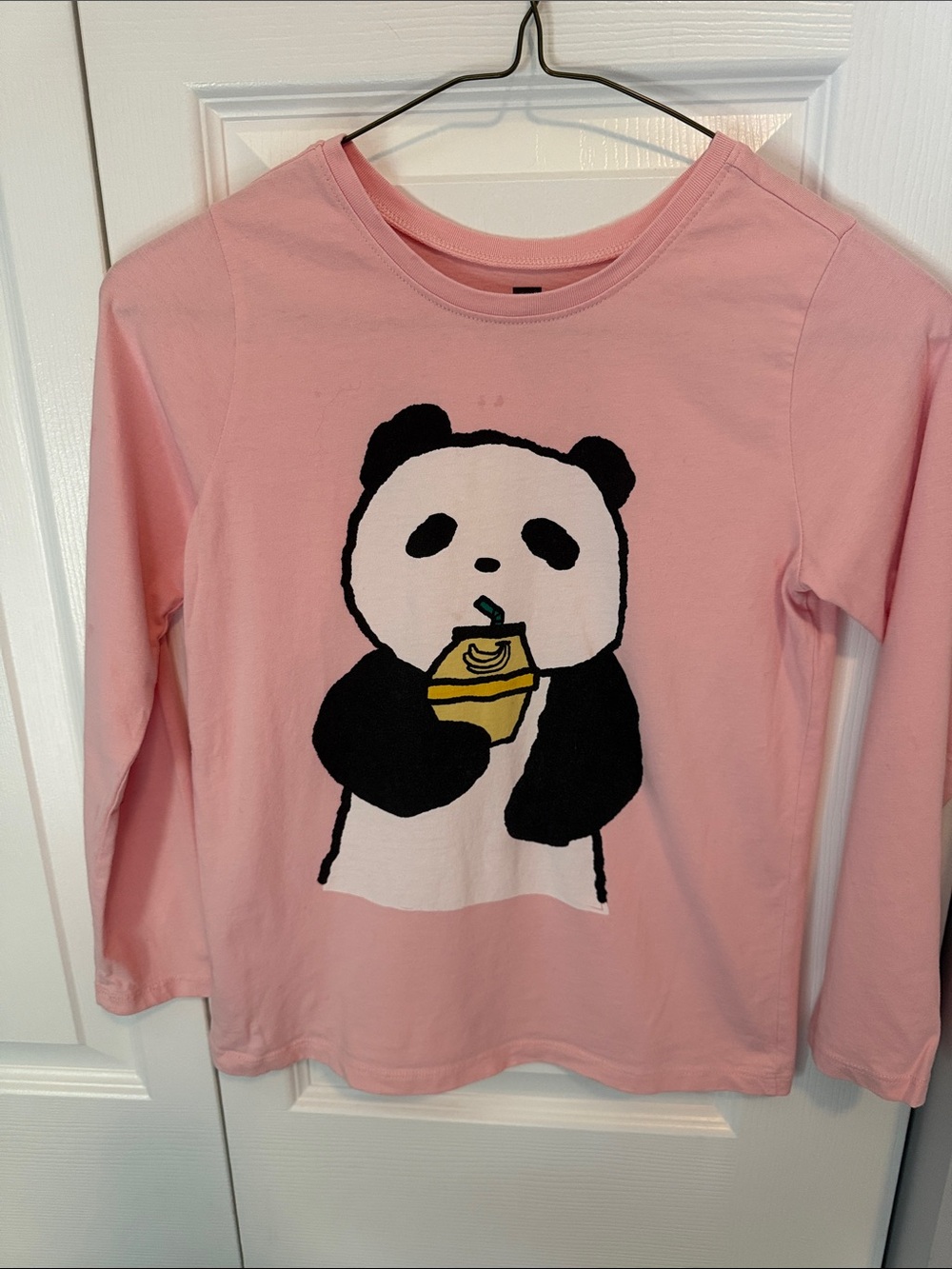 Pink Panda Graphic Long-Sleeve Top for Kids